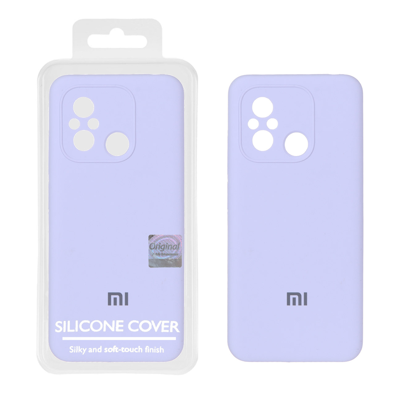 قاب سیلیکونی پاک کنی اورجینال Master Quality مدل Xiaomi Redmi 12C / Redmi 11A / Poco C55 - یاسی (پک دار)